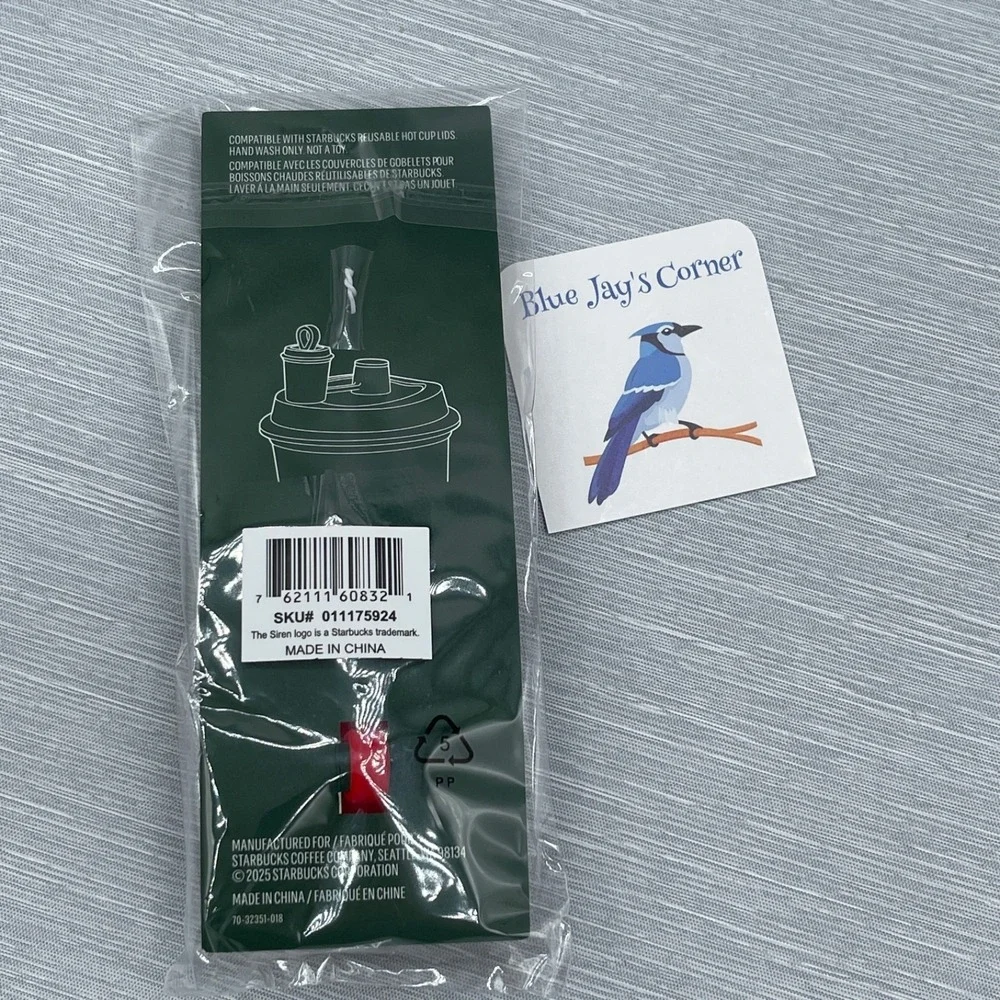 Starbucks Stopper Keychain for‎ Reusable Cup White Red Christmas 2025 Set of 2